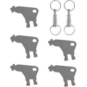 Paper Towel Dispenser Key and Compatible with Georgia Pacific Toilet Paper and Toilet Paper Dispensers,5Pcs Universal Dispenser Key+2 Pack Keychain(Silver)