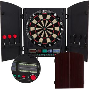 Arachnid Marauder 5.0 Electronic Soft Tip Dartboard Cabinet Set Black EDBW660