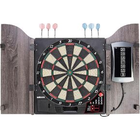 Unicorn Vanquish Dartboard Cabinet Set, Brown