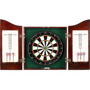 Centerpoint Bristle Dartboard and Solid Wood Cabinet - Dark Cherry Finish