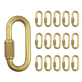 BNYZWOT Brass Quick Links D Shape Locking Quick Chain Repair Links M4 5/32 inch Pack of 15