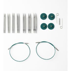 Knit Picks Options Lace or Sock Needle Tips Metal Stainless Steel Interchangeable Knitting Needle Set (Reflections Stainless Steel)