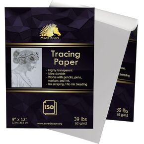 MyArtscape Tracing Paper Pad - 39lb - 9" x 12" - 150 Transparent Sheets - Artist Quality