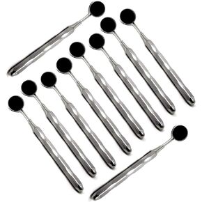 Set of 10 New Design Hollow Handle with Replaceable Dental Mouth Mirrors #5 Ideal for Teeth Inspection Cleaning Examination Tool