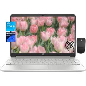 كمبيوتر محمول HP بشاشة لمس HD Micro-Edge WLED مقاس 15.6 بوصة، الجيل العاشر من Intel رباعي النواة i5-1035G1، ذاكرة الوصول العشوائي DDR4 سعة 8 جيجابايت، 512 جيجابايت PCIe M.2 SSD، بلوتوث، HDMI، كاميرا ويب عالية الدقة، WiFi، Windows 10 w/Type-C مَركَز