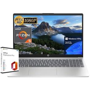 كمبيوتر محمول للأعمال HP، شاشة FHD مقاس 15.6 بوصة، AMD Ryzen 5-7520U (4-core)، 16 جيجابايت DDR5، 256 جيجابايت SSD، AMD Radeon Graphics، كاميرا ويب HD، Wi-Fi 6، شحن سريع، Windows 11 Pro، مع ترخيص Microsoft Office مدى الحياة in Kuwait