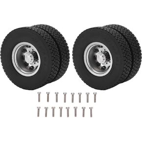 RC Car Rear Tires,2pcs Rubber Tires RC Vehicle Wheels Upgrade Accessories for 1/14 Trailer Truck