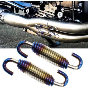 YnGia 2PCS 55mm Motorcycle Exhaust Pipe Spring, Universal Stainless Steel Muffler Exhaust Pipe Spring Hooks for Motorbike Scooter ATV (Multicolor)