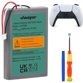 بطارية وحدة التحكم Uwayor PS5، بطارية 2650 مللي أمبير LIP1708 لجهاز Sony PS5 Playstation 5 DualSense CFI-ZCT1W وحدة التحكم اللاسلكية in Kuwait