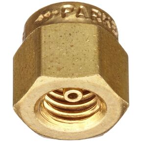 Parker A-Lok 6BLP6-B Brass Compression Tube Fitting, Cap, 3/8" Tube OD