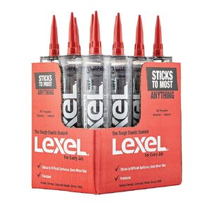 Sashco Lexel Flexible Caulk - Clear (10.5-Ounce Cartridge, Pack of 12)