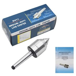 mitoharet MT1 Medium Duty Live Center Morse Taper 1MT Triple Bearing CNC Lathe Hardened to 61-65 RC for High Speed Turning CNC Work