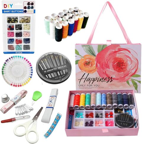 Sewing Kit for Adults Beginners Travel Emergency Repair Kits with Buttons,Small Gifts for Adults,Mom,Grandma,Women,Friend,DIY Hand Sewing Kit Contains Needle and Thread, Threaders,Thimble, Scissors in Saudi Arabia