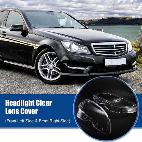 ACROPIX Front Left Right Side Headlight Cover Headlamp Clear Lens Shell Cover Fit for Mercedes Benz C-Class W204 2008-2011 No.2048208861 - Pack of 2 in Saudi Arabia