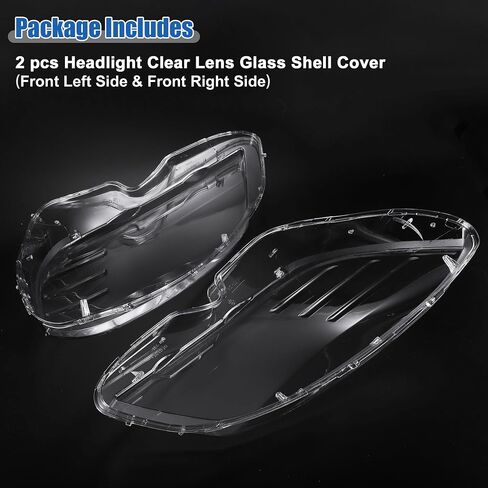 ACROPIX Front Left Right Side Headlight Cover Headlamp Clear Lens Shell Cover Fit for Mercedes Benz C-Class W204 2008-2011 No.2048208861 - Pack of 2 in Saudi Arabia