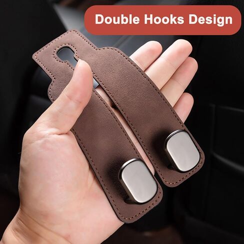 Amelity Car Seat Hooks, Car Seat Back Storage Hook Double Hook, Headrest Hooks for Car, Car Hooks for Purses and Bags (Black-4 Pack) in Kuwait