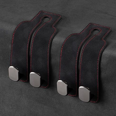 Amelity Car Seat Hooks, Car Seat Back Storage Hook Double Hook, Headrest Hooks for Car, Car Hooks for Purses and Bags (Black-4 Pack) in Kuwait