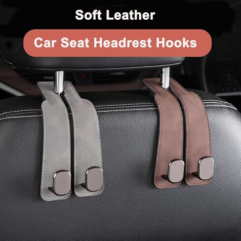 Amelity Car Seat Hooks, Car Seat Back Storage Hook Double Hook, Headrest Hooks for Car, Car Hooks for Purses and Bags (Black-4 Pack) in Kuwait