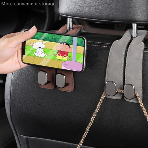 Amelity Car Seat Hooks, Car Seat Back Storage Hook Double Hook, Headrest Hooks for Car, Car Hooks for Purses and Bags (Black-4 Pack) in Kuwait