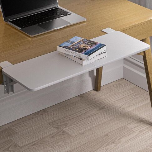Desk Extender, 27.16" X 9.45"Large Size Clamp-on Foldable Keyboard Tray, Table Mount for Sit Stand Desks(Wthie) in Saudi Arabia