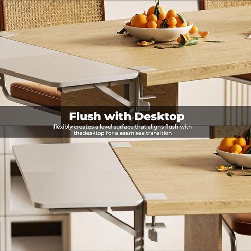 Desk Extender, 27.16" X 9.45"Large Size Clamp-on Foldable Keyboard Tray, Table Mount for Sit Stand Desks(Wthie) in Saudi Arabia