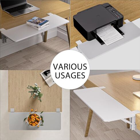Desk Extender, 27.16" X 9.45"Large Size Clamp-on Foldable Keyboard Tray, Table Mount for Sit Stand Desks(Wthie) in Saudi Arabia