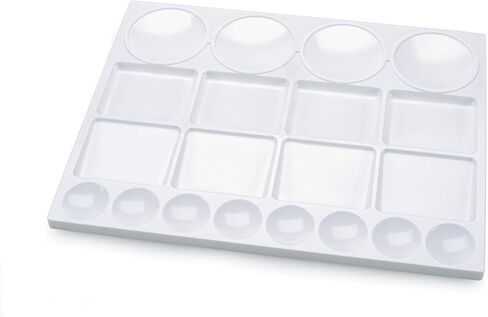 Darice, Skil Art, 13" x 10" – Plastic Oil, Watercolors & Acrylic Paints, Ideal for Mixing and Separating Colors, For all Skills Levels (97789), 20-Well Palette, White in Saudi Arabia