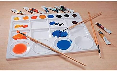 Darice, Skil Art, 13" x 10" – Plastic Oil, Watercolors & Acrylic Paints, Ideal for Mixing and Separating Colors, For all Skills Levels (97789), 20-Well Palette, White in Saudi Arabia