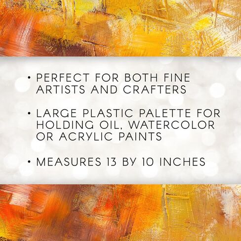 Darice, Skil Art, 13" x 10" – Plastic Oil, Watercolors & Acrylic Paints, Ideal for Mixing and Separating Colors, For all Skills Levels (97789), 20-Well Palette, White in Saudi Arabia
