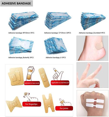 طقم إسعافات أولية صغيرة مقاومة للماء 63 قطعة لوازم لحالات الطوارئ والنجاة (أحمر02) in Kuwait