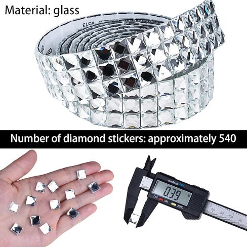 بيوتيتير 540 قطعة من بلاط حجر الراين الزجاجي ذاتي اللصق 10 مم، ملصقات ماسية متعددة الأوجه لتزيين منتجات DIY، وتزيين الجدران، وديكورات الحفلات. (فضة) in Kuwait