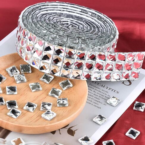 بيوتيتير 540 قطعة من بلاط حجر الراين الزجاجي ذاتي اللصق 10 مم، ملصقات ماسية متعددة الأوجه لتزيين منتجات DIY، وتزيين الجدران، وديكورات الحفلات. (فضة) in Kuwait