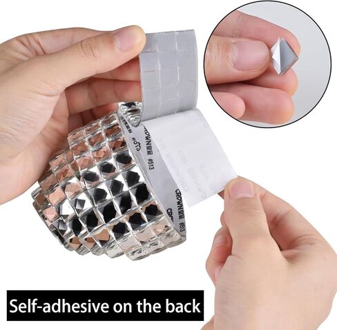 بيوتيتير 540 قطعة من بلاط حجر الراين الزجاجي ذاتي اللصق 10 مم، ملصقات ماسية متعددة الأوجه لتزيين منتجات DIY، وتزيين الجدران، وديكورات الحفلات. (فضة) in Kuwait