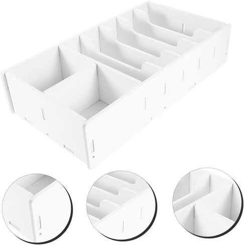 STOBOK Receipt Banknote Box Money Drawer Insert Tray Desktop File Organizer Cash Tray Replacement Cash Drawer Tray Storage Boxes Trays Money Organizer PVC Foam Board Bill Currency White in Saudi Arabia