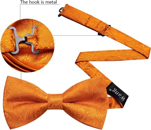 Ailisus Men Bow Ties Set and Lapel Pin Pretied Silk Paisley Floral Bowtie Handkerchief Cufflinks Wedding Business Tuxedo in Saudi Arabia