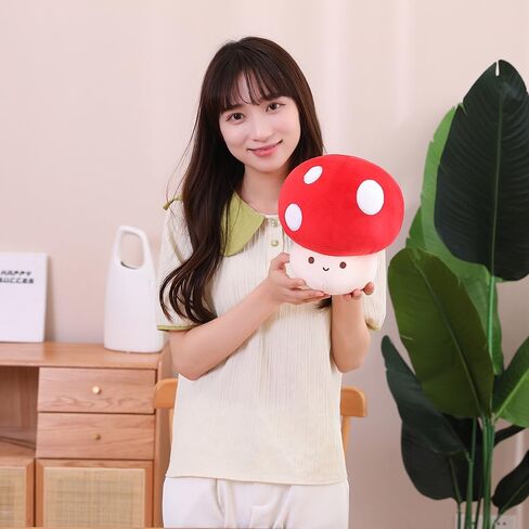 MIAOHAHA Kawaii Plush Mushroom Toy Pillow, Cute Plushies Mushroom Doll Gift for Kids(Red,23cm/9in) in Saudi Arabia