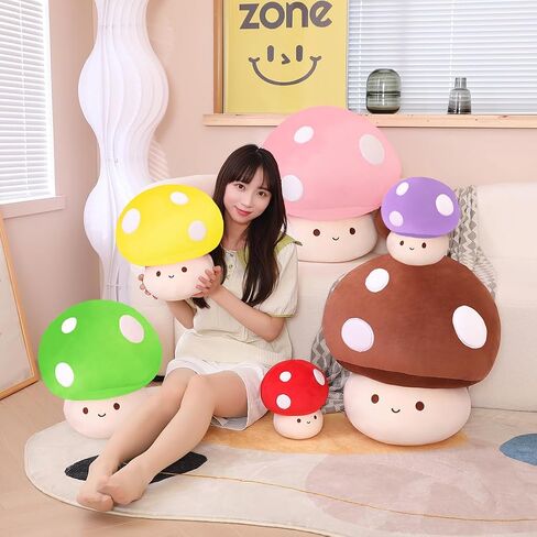 MIAOHAHA Kawaii Plush Mushroom Toy Pillow, Cute Plushies Mushroom Doll Gift for Kids(Red,23cm/9in) in Saudi Arabia