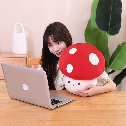 MIAOHAHA Kawaii Plush Mushroom Toy Pillow, Cute Plushies Mushroom Doll Gift for Kids(Red,23cm/9in) in Saudi Arabia