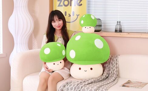 وسادة لعبة الفطر القطيفة من MIAOHAHA Kawaii، هدية دمية الفطر اللطيفة للأطفال (أحمر، 23 سم/9 بوصة) in Kuwait