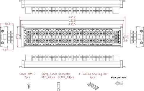 Barrier Terminal Block Power Distribution Module (2x6 Position, DIN Rail Mount) in Saudi Arabia