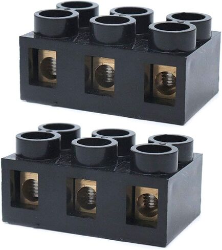 Sscon 2pcs Dual Rows Terminal Block 500V 60A 3 Position Screw Terminal Electrical Barrier Strip Block JX5-6003 in Saudi Arabia