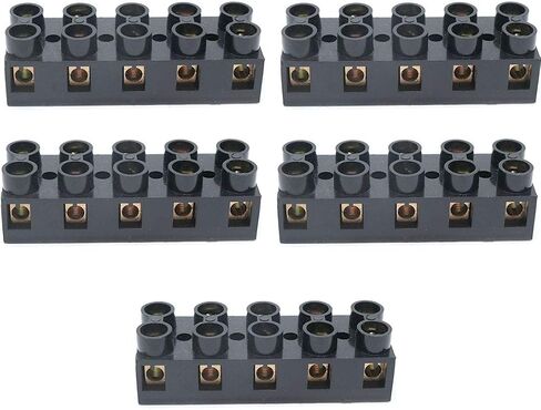 Sscon 2pcs Dual Rows Terminal Block 500V 60A 3 Position Screw Terminal Electrical Barrier Strip Block JX5-6003 in Saudi Arabia