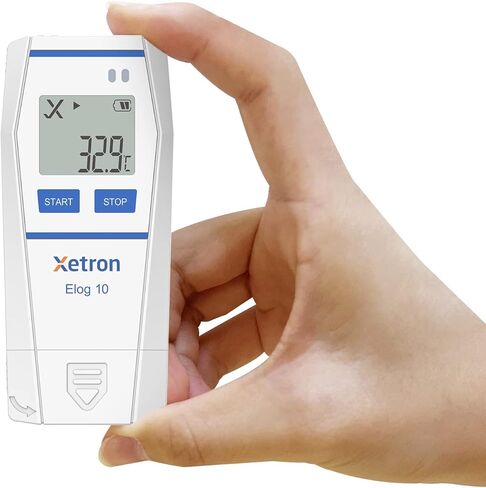 Xetron New Designed Multi-Use Temperature Data Logger for Cold Chain Recorder up to 32000 Points, Thermometer Email Alarm, PDF Report, with Calibration Certificate, Elog10 (1 Pack) in Kuwait