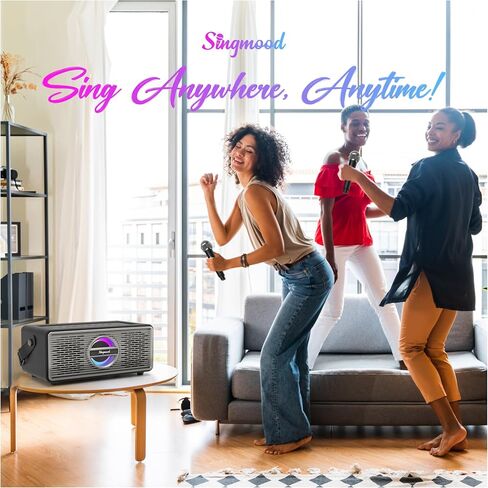 SINGMOOD Bluetooth Karaoke Machine for Adults and Kids, Portable Karaoke Machine with 2 Wireless Microphones, Karaoke Machine for TV, Singing Machine Karaoke Set in Saudi Arabia