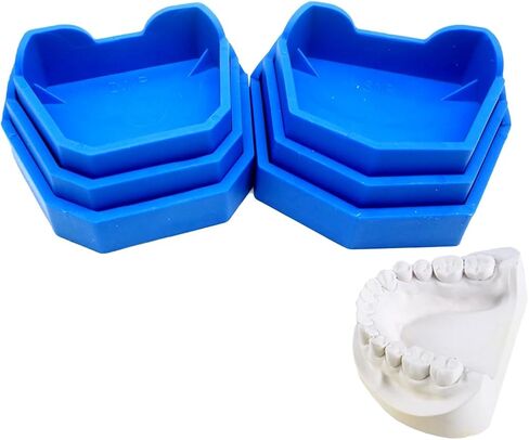 Dental Impression Trays 6PCS Dental Base Forming Kit for Dental Lab Plaster Model Cast (Blue) in Saudi Arabia