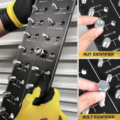 ترقية جهاز فحص خيط الصواميل والمسمار، مقياس خيط مقاس 28 مسمار وصمولة، مقياس معرف المسمار والصمولة SUS 304، 14 معيار و14 مسمار متري، مسمار تعريف قابل للتثبيت على الحائط in Kuwait