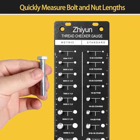 ترقية جهاز فحص خيط الصواميل والمسمار، مقياس خيط مقاس 28 مسمار وصمولة، مقياس معرف المسمار والصمولة SUS 304، 14 معيار و14 مسمار متري، مسمار تعريف قابل للتثبيت على الحائط in Kuwait