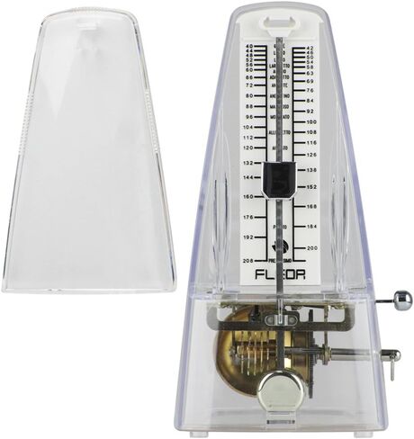 FLEOR Professional Pyramid Mechanical Metronome Musical Timer Beat Tempo for Guitar Bass Piano Violin, Transparent in Saudi Arabia