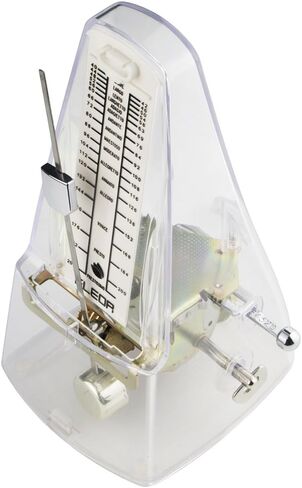 FLEOR Professional Pyramid Mechanical Metronome Musical Timer Beat Tempo for Guitar Bass Piano Violin, Transparent in Saudi Arabia