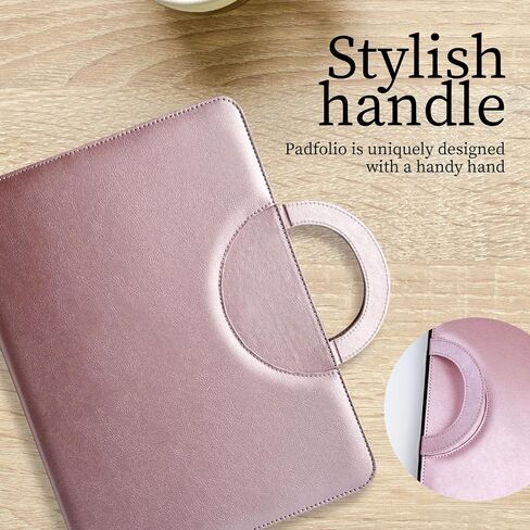 Elegant Portfolio Organizer with Handle, PU Leather Padfolio for Women/Men 13.5 x 10" with Cute Designed Notepad, Portfolio Binder for Business Class Interviews, Portfolio Bag, Portfolio Padfolio in Saudi Arabia